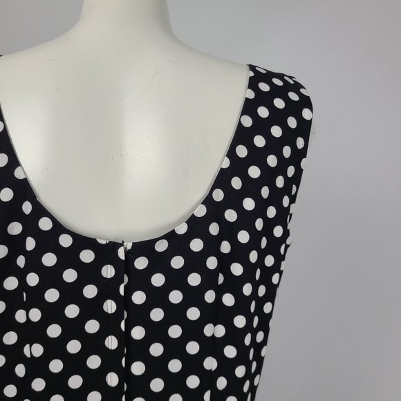 Black Polka Dot Fit & Flare Dress Size M - Picture 7 of 9